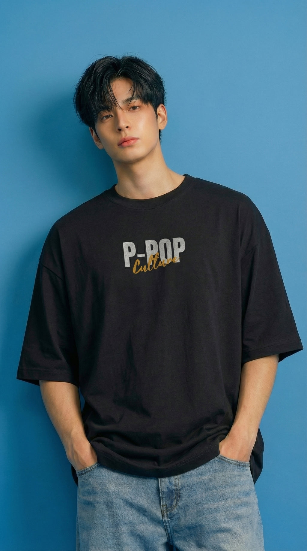 P-POP Culture - Unisex Terry Oversized T-Shirt